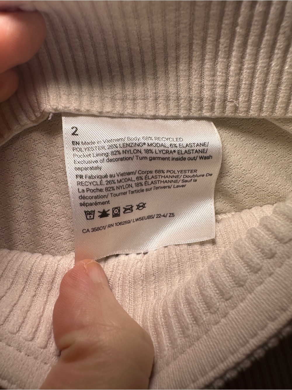 Lululemon Brushed Softstreme Ribbed Wide-Leg Knit Pants Bone Size 2 - Picture 10 of 12